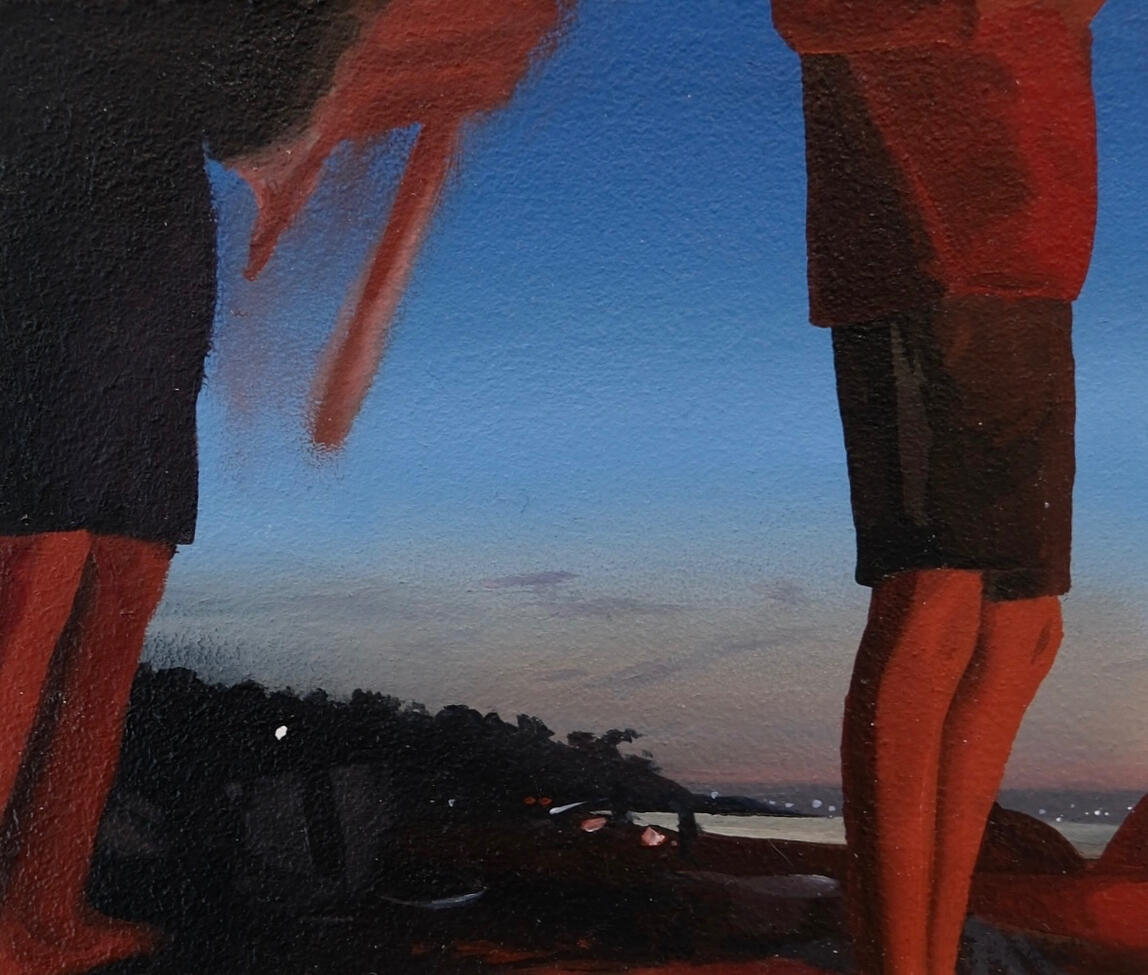 Lights in the sand - oil on canvas, 12.8 x 10.9cm, 2026 (£225)