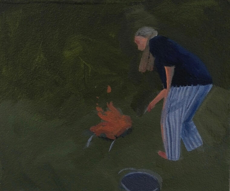 Summers eve - oil on canvas, 12.8 x 10.9cm, 2026 (£225)